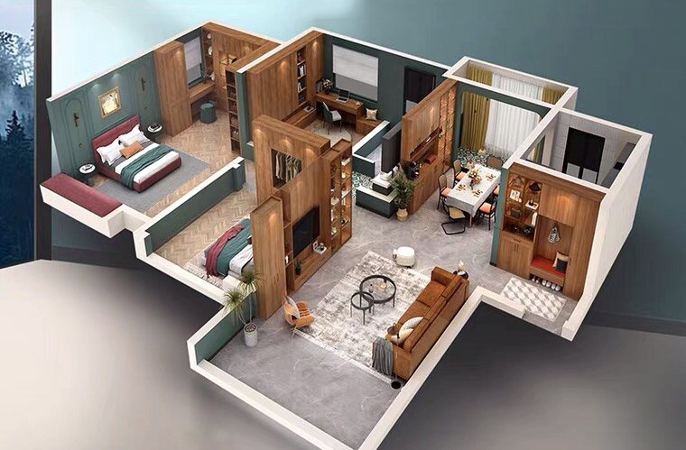 Hot Selling Modern Home Bedroom Furniture Tatami Children Kids Bed Storage Double Bed Wooden Wall Bed (UL-22NF0215)