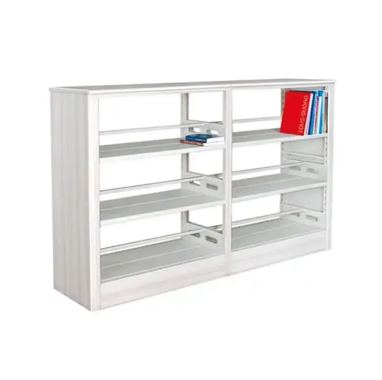 Wooden Shelf Metal Open Bookcase Custom Size with White Finish Modern Design for Home Office Dining Deco