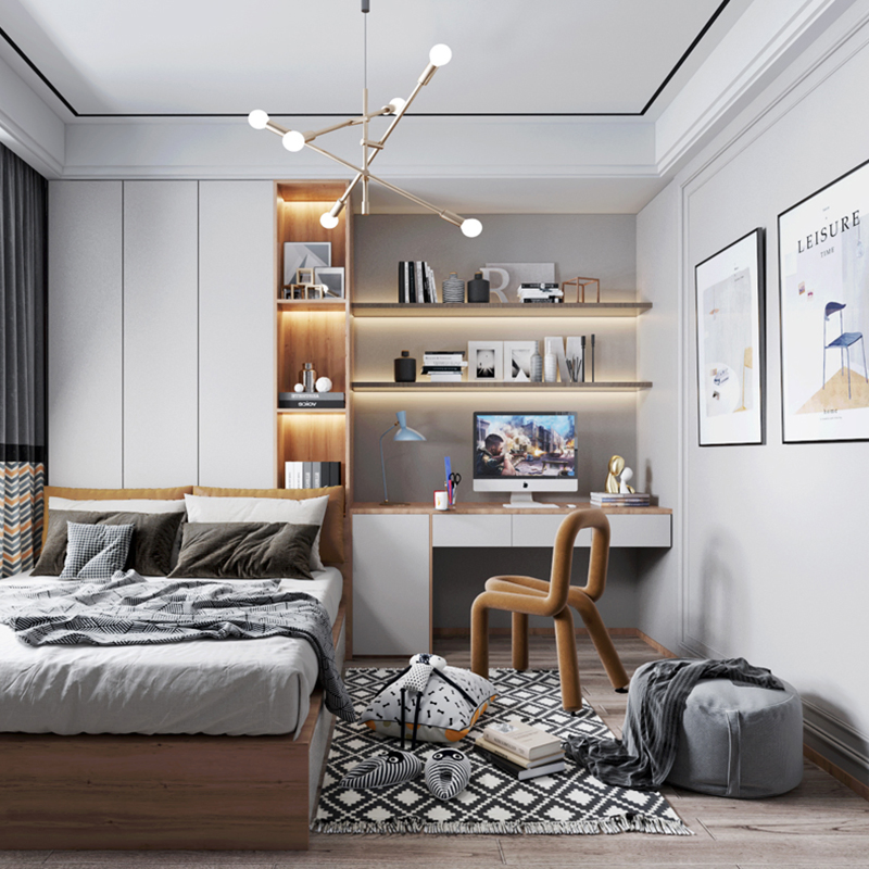 Modern Furniture Bed Frame Modern Minimalist Panel Tatami Bed Wood Oak Hotel Bedroom Furniture Bed with Storage