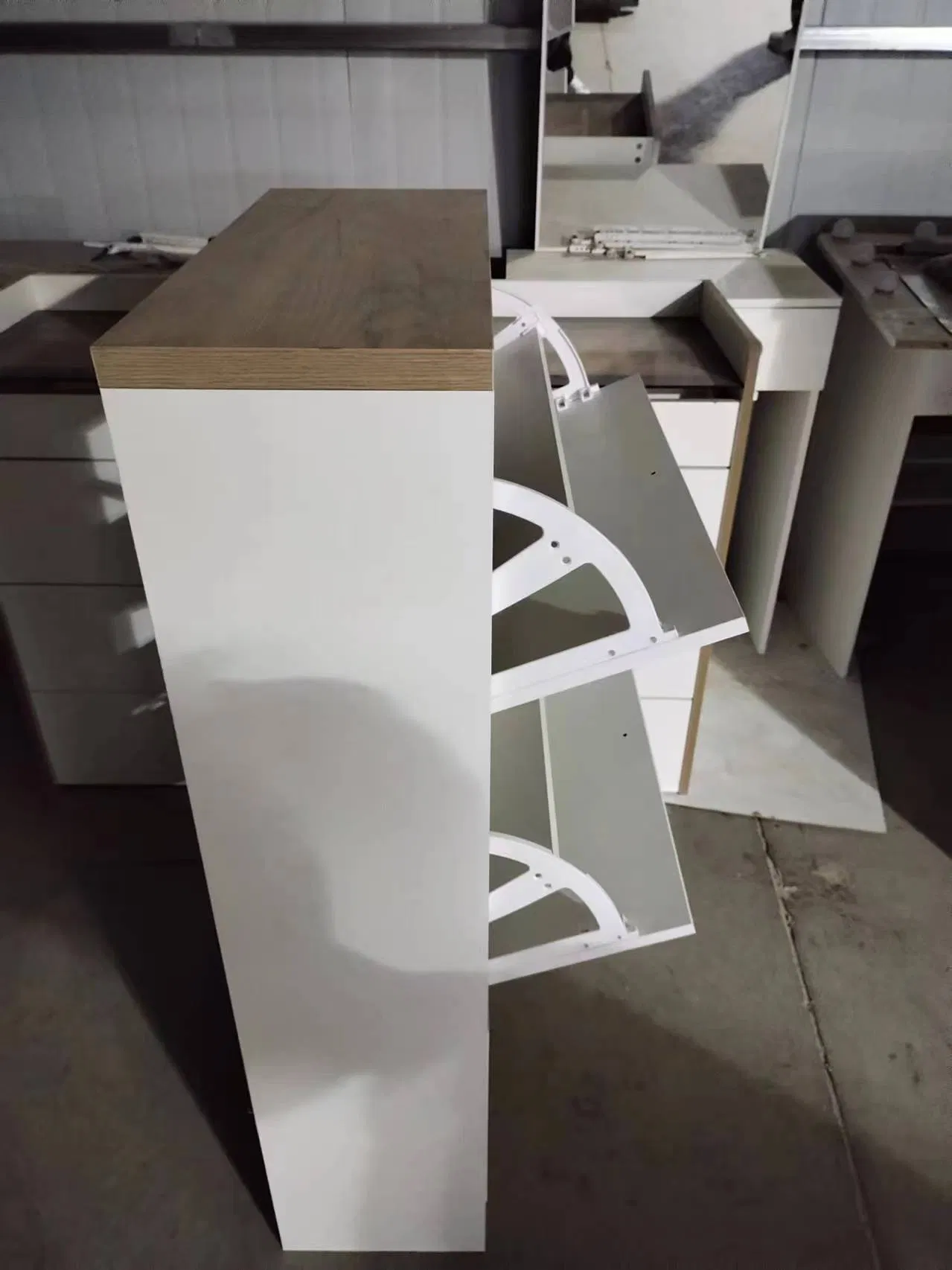 Factory Direct Sale Entryway Shoe Box Cabinet with Flip Drawers