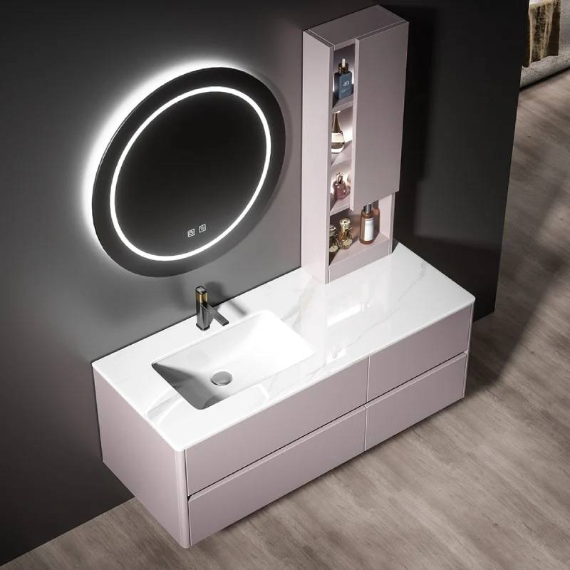 Modern Bathroom Vanity Set, Wall Mounted Bathroom Vanity, MDF Wooden Bathroom Cabinet, Bathroom Sink Cabinet, Bathroom Furniture, with Mirror