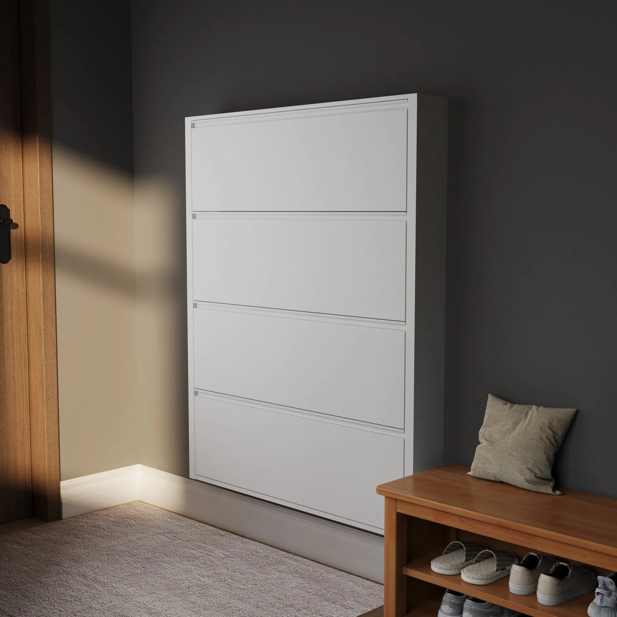 Hot Selling Home Shoes Racks Living Room Furniture Steel Shoe Shelf Cabinet