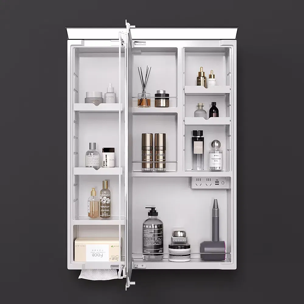 Wooden / PVC Mirror Vanity Cabinets for The Bathroom Home Furniture Cosmetic Mirror Basin Decorative Wall