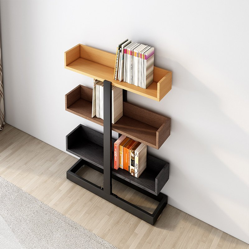 Modern Minimalist Bookshelf Nordic Style Wooden Bookcase for Bedroom Study Room