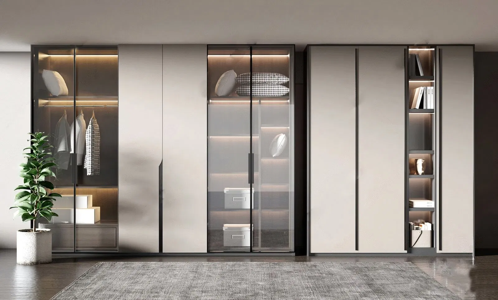 Modern Walk in Closet Wardrobe PARA Custom Systems Design Wood Bedroom Cupboards