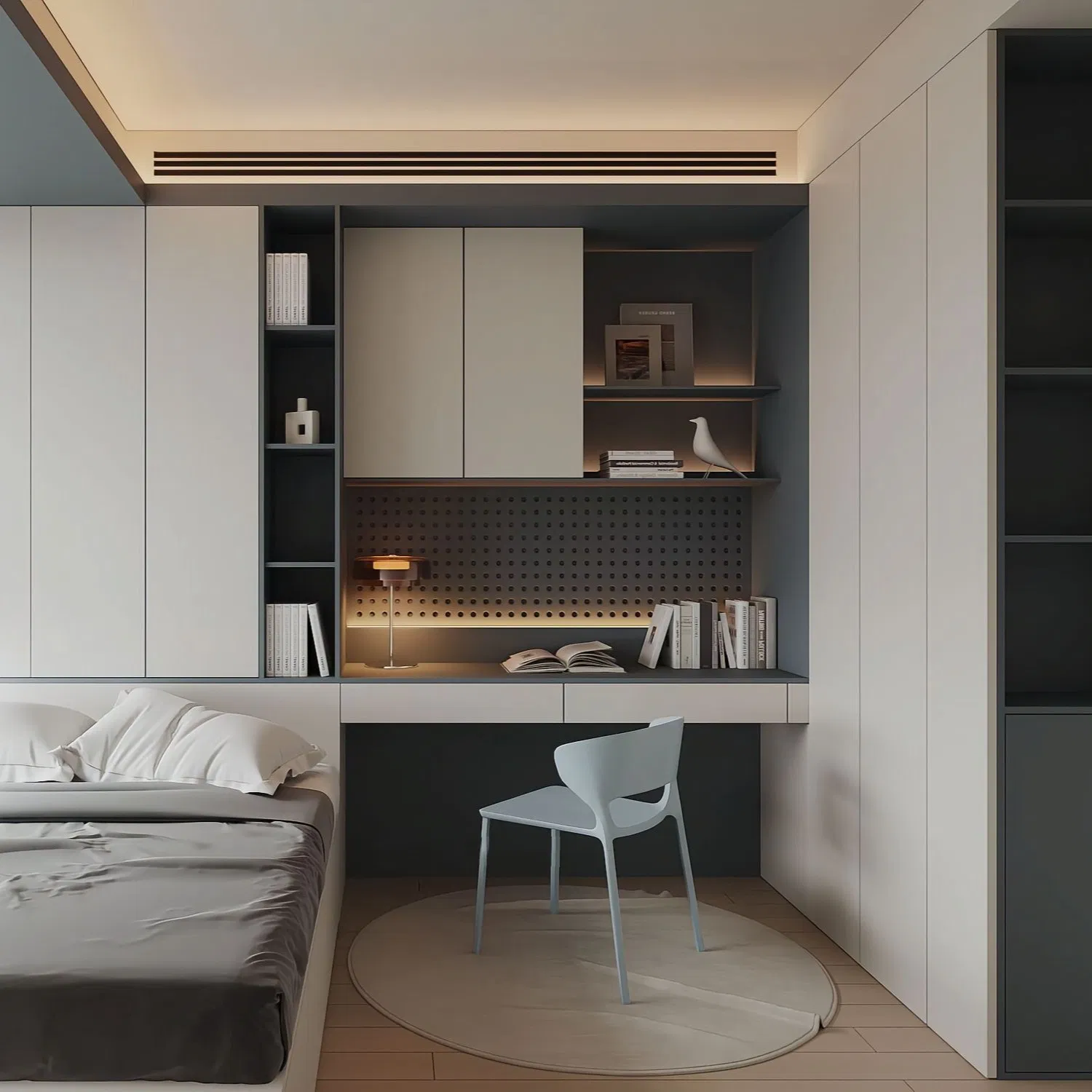 Modern Light Luxury Style Black Residential Design Bedroom Comfortable Large-Capacity Storage Space Custom Design Wooden Tatami Bed