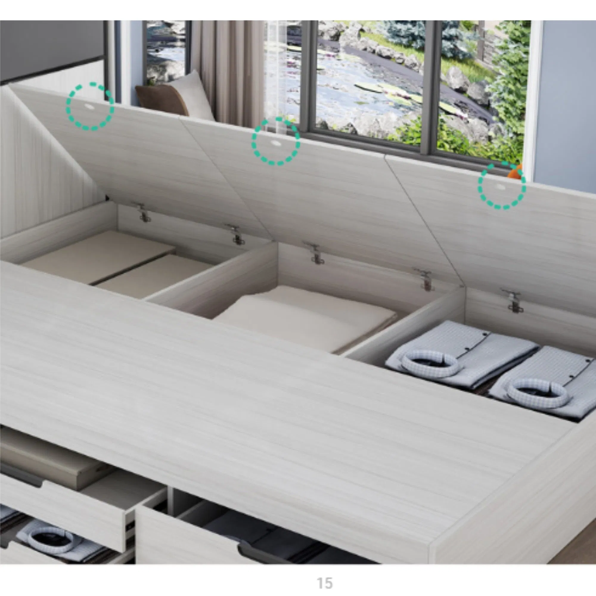 Bay Window Tatami Storage and Storage Integrated Bed