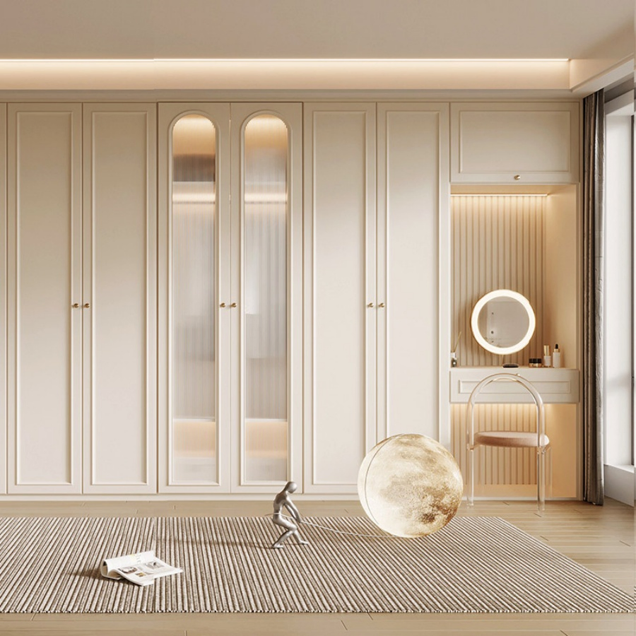 Custom Modular Wardrobe for Bedroom &amp; Cloakroom - Wooden or Plastic Home Furniture Closet System, Foshan Factory Direct