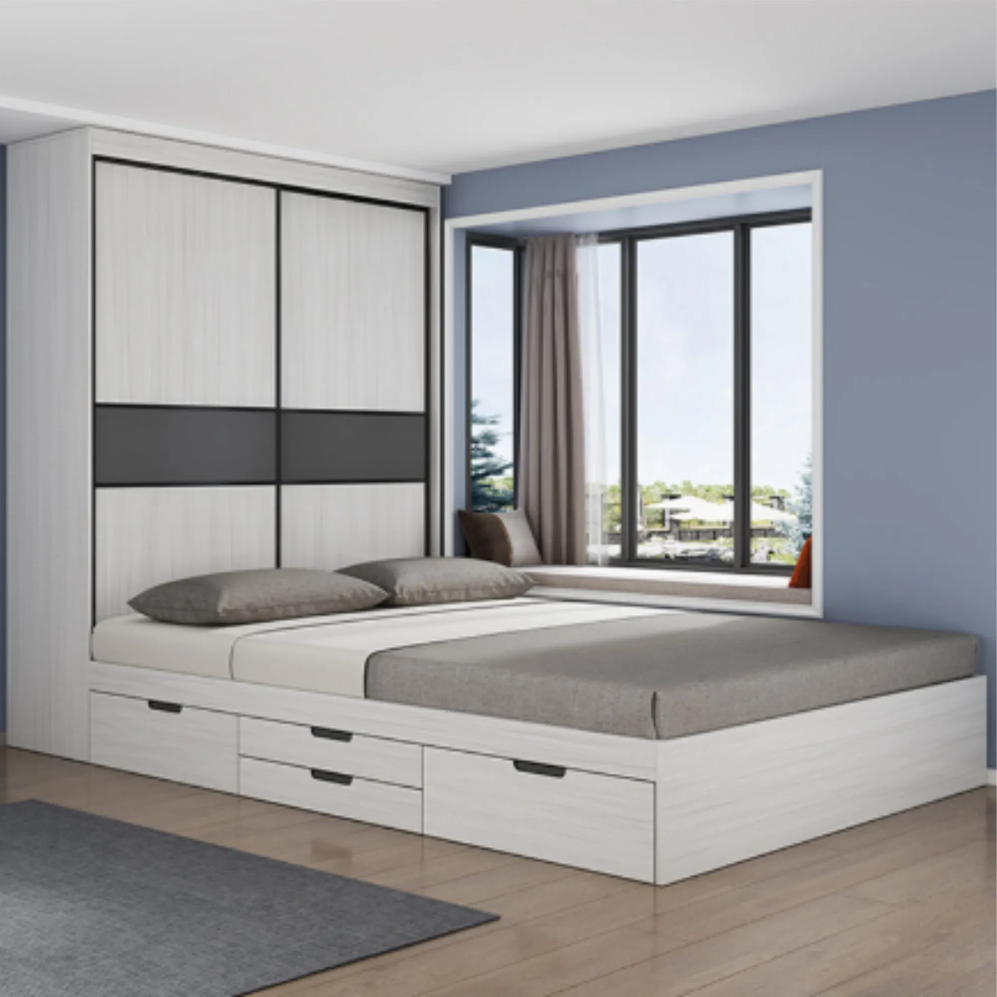 Bay Window Tatami Storage and Storage Integrated Bed