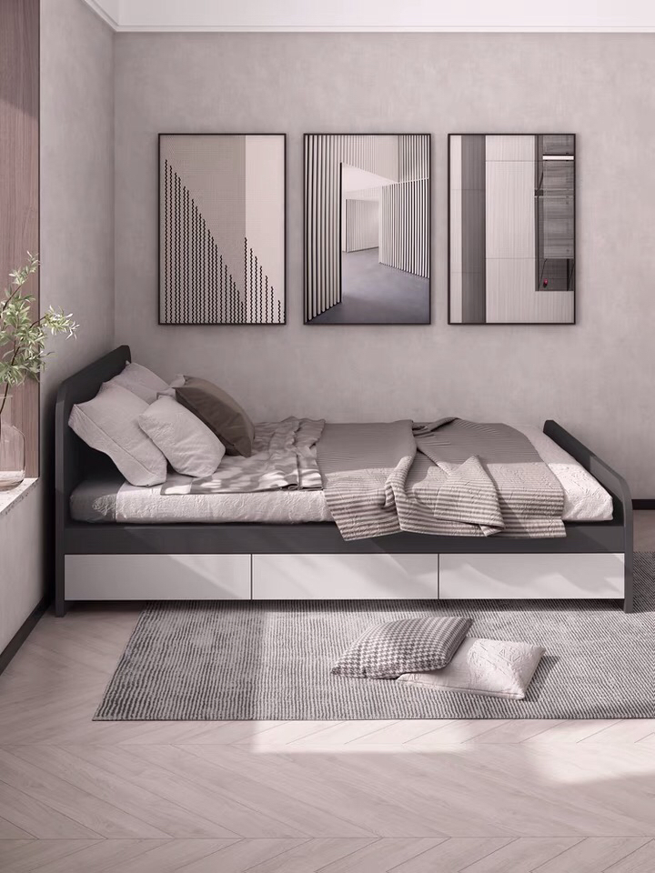 Hot Sale Modern Home Bedroom Furniture Tatami Children Kids Bed Storage Double Bed Wooden Wall Bed (UL-22NF0304)