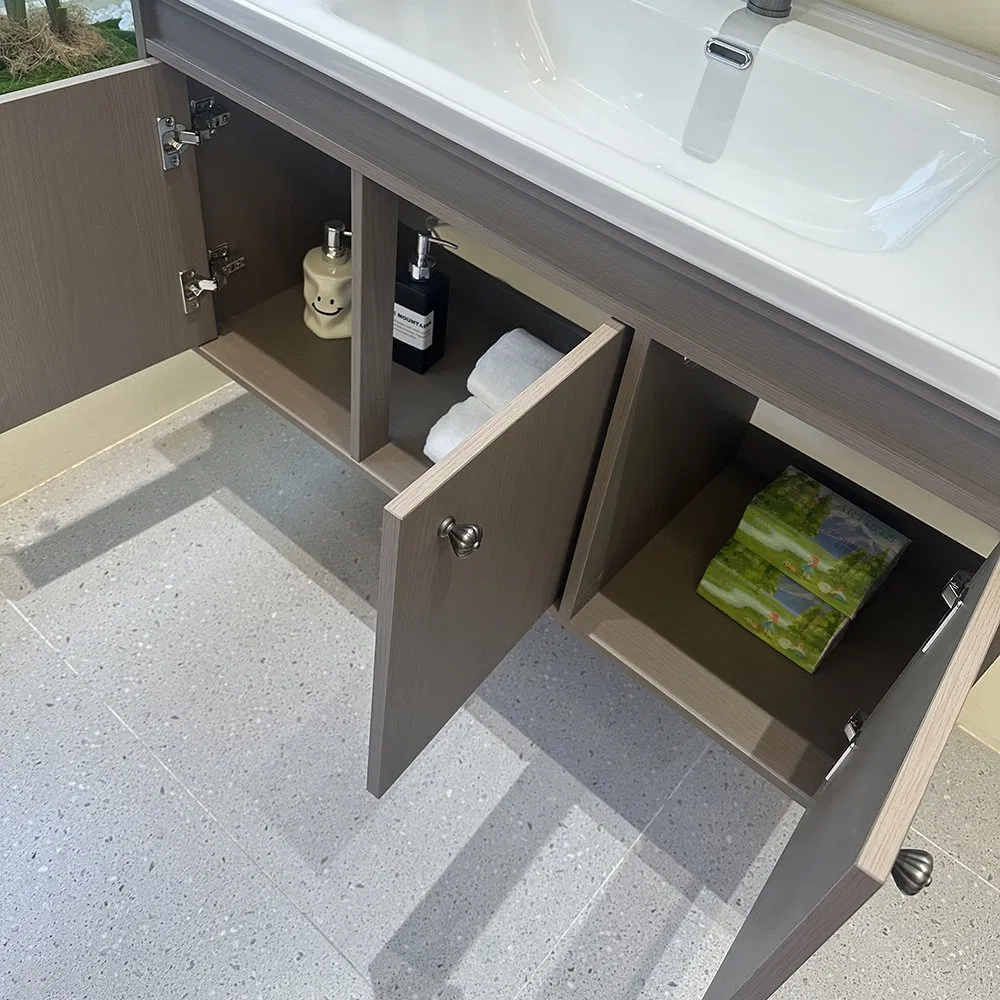 Wooden Bathroom Cabinet with Smart LED Mirror Cabinet Sanitary Ware Bathroom Vanity