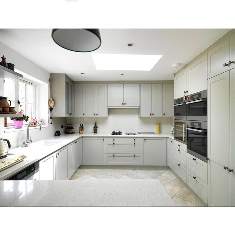 Customized Living Room Furniture Waterproof Design Multifunctional Modular PVC Finish Shaker Door Practical Home Furniture Kitchen Cabinets Sample Customization