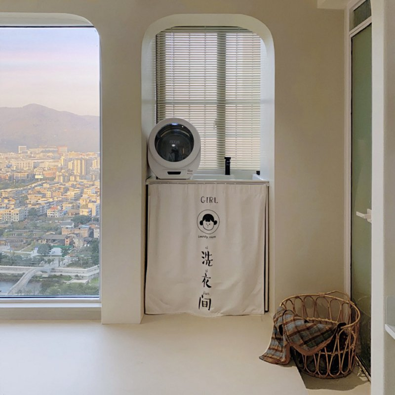 Modern Sink Shaker Cabinets Balcony Storage Cabinet Laundry Room Washing Machine Laundry Hamper Cabinet Utility Cabinet