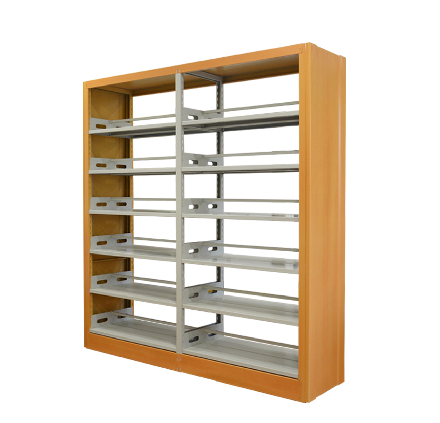 Library Furniture Steel Book Shelf Double Sided Bookcases