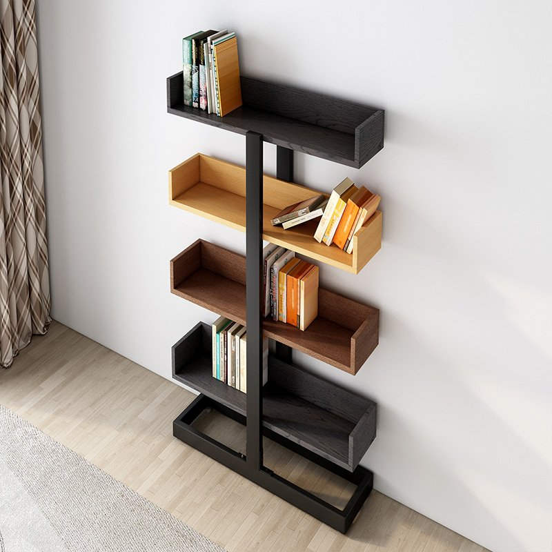 Modern Minimalist Bookshelf Nordic Style Wooden Bookcase for Bedroom Study Room