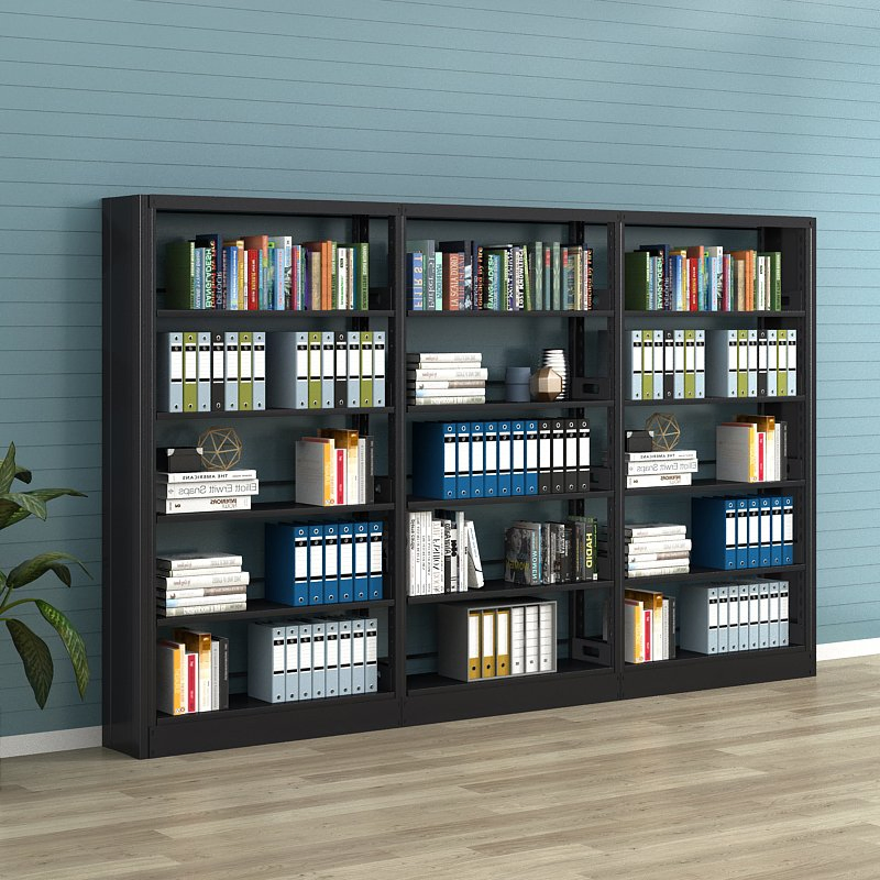 Library Furniture Steel Book Shelf Double Sided Bookcases