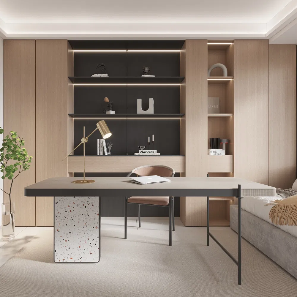 Swete Modern Style Bedroom Study Desk Bookcase Custom Design Plywood