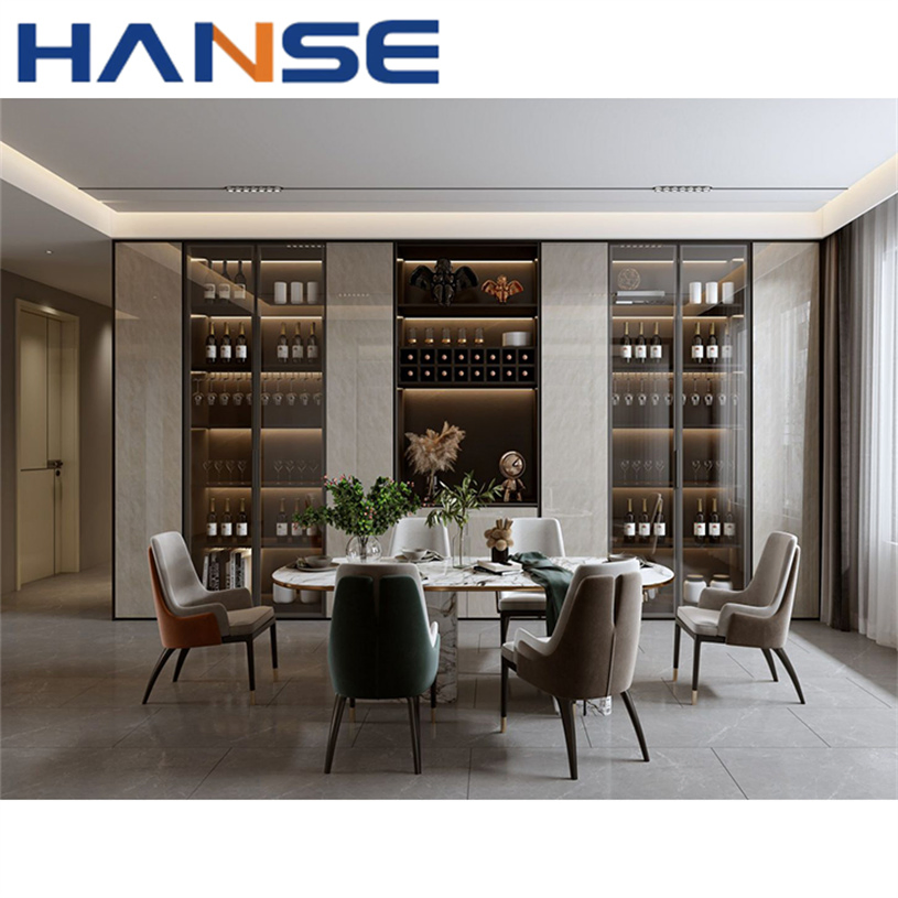 Modern Italian Nordic Wooden Wine Cabinet Design Glass Bar Living Room Furniture Wine Rack Cabinet