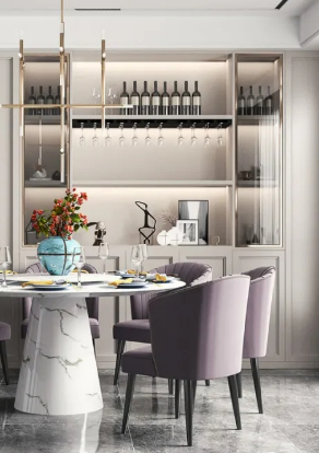 Customized American Antique Luxury Wooden Wine Cabinet for Dining Room