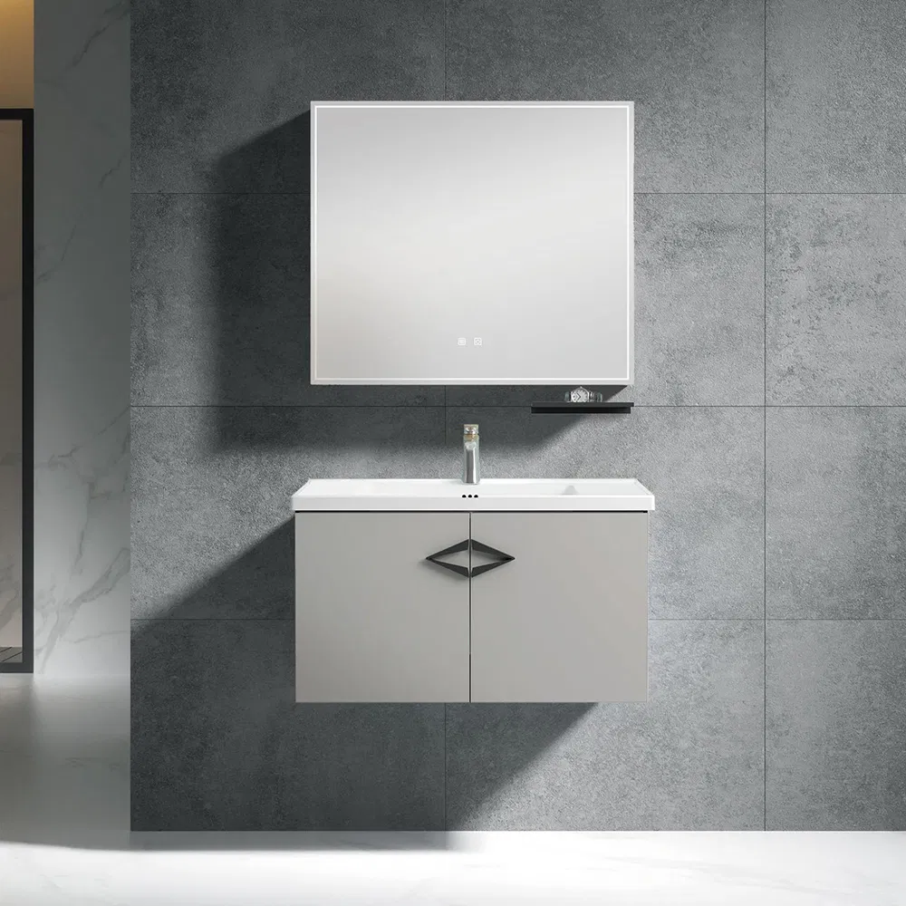 Trend Customize Wall Mounted Marble Sintered Stone Bathroom Vanity Single Sink Basin Bathroom Cabinet with Smart Mirror