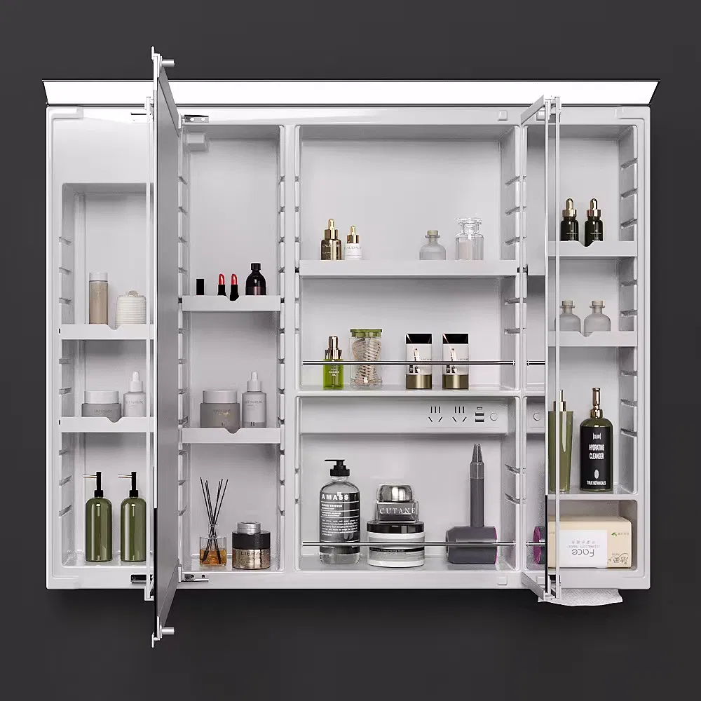 Wooden / PVC Mirror Vanity Cabinets for The Bathroom Home Furniture Cosmetic Mirror Basin Decorative Wall