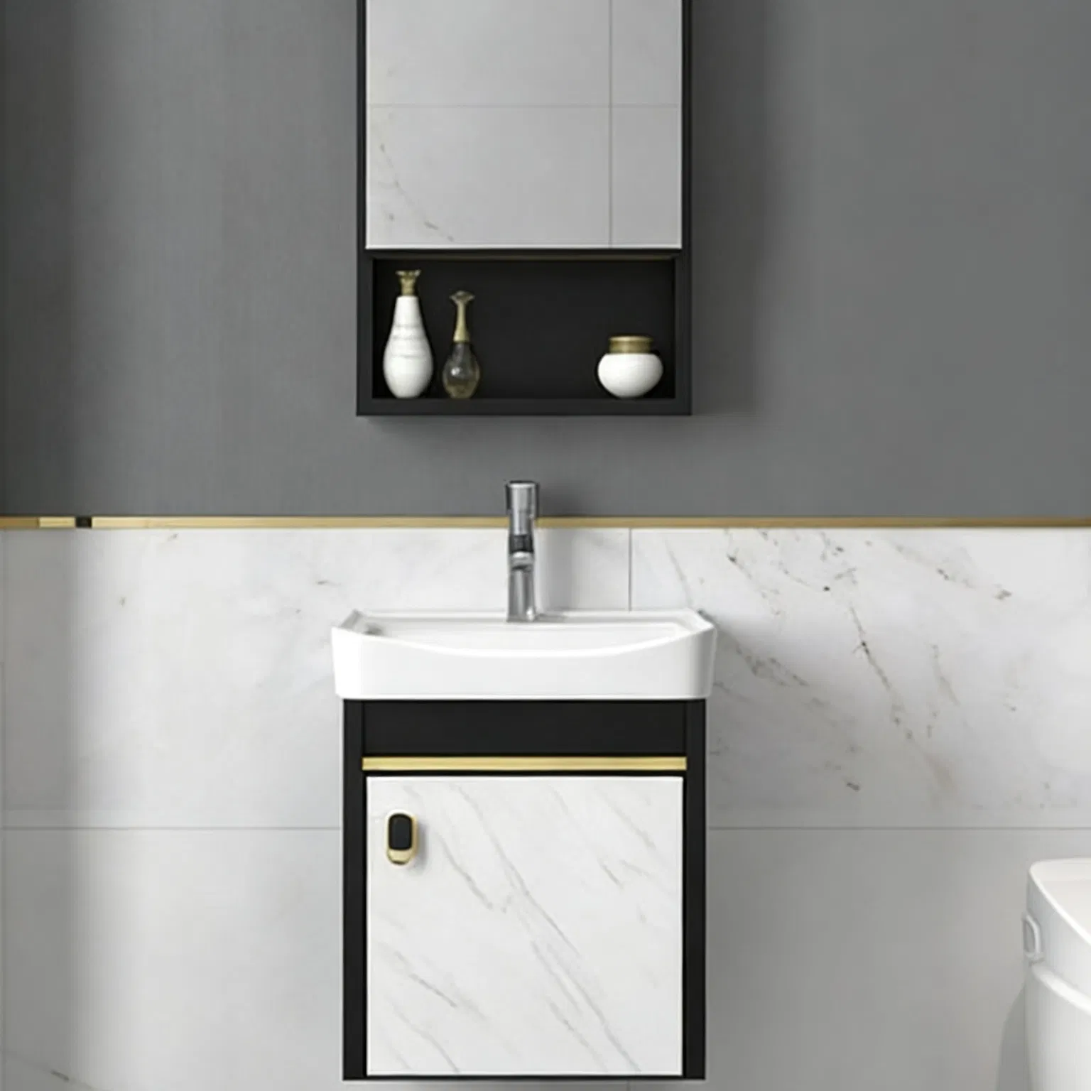 Jf 2026 LED Mirror Bathroom Vanity Cabinet Storage Set