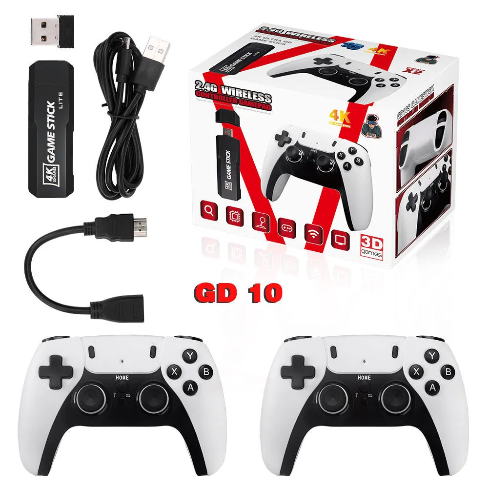 Gd10 PRO Family TV Game Stick X2 Plus Retro Video Game Console with Dual Wireless Controller