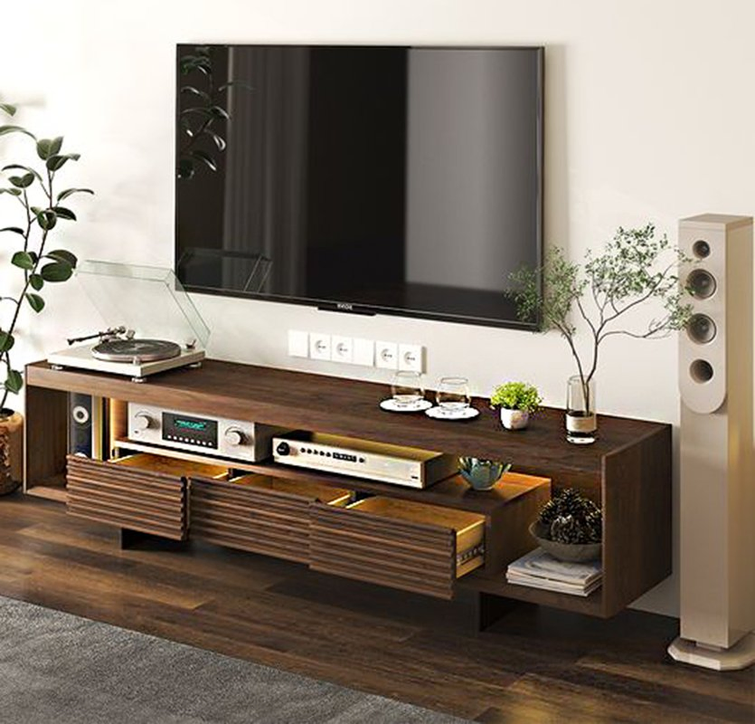 Imported Materials Stylish Television Stands TV Cabinets Export-Grade TV Cabinets Eco-Friendly TV Consoles with LED Lighting