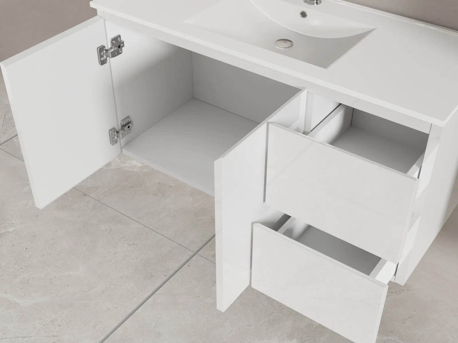 Waterproof PVC Bathroom Vanity Unit for Wall Installation Customized Basin Cabinet with Mirror