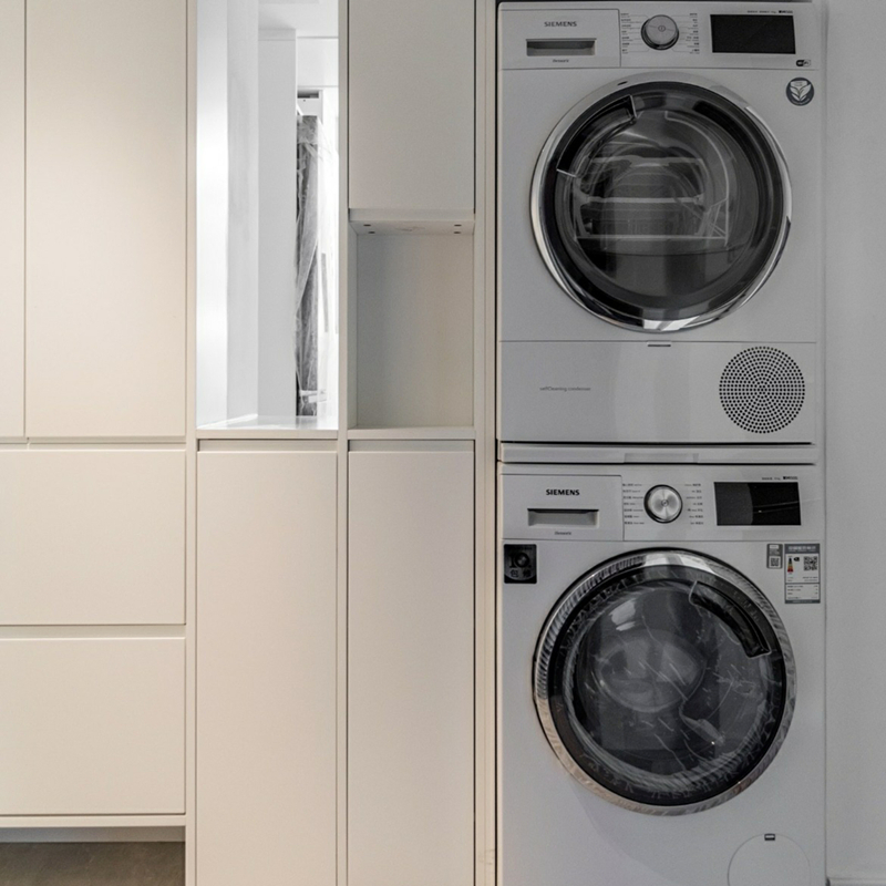 Aluminum Cabinet Layout with Dryer and Washing Machine Modern Furniture Laundry Room Storage Cabinet for Villa or House