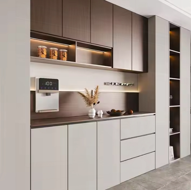 Temptation Complete Cabinet Set Custom Modern Solid Wood Luxury Wooden Small Kitchen Cabinet Pantry Couchina Cabinet