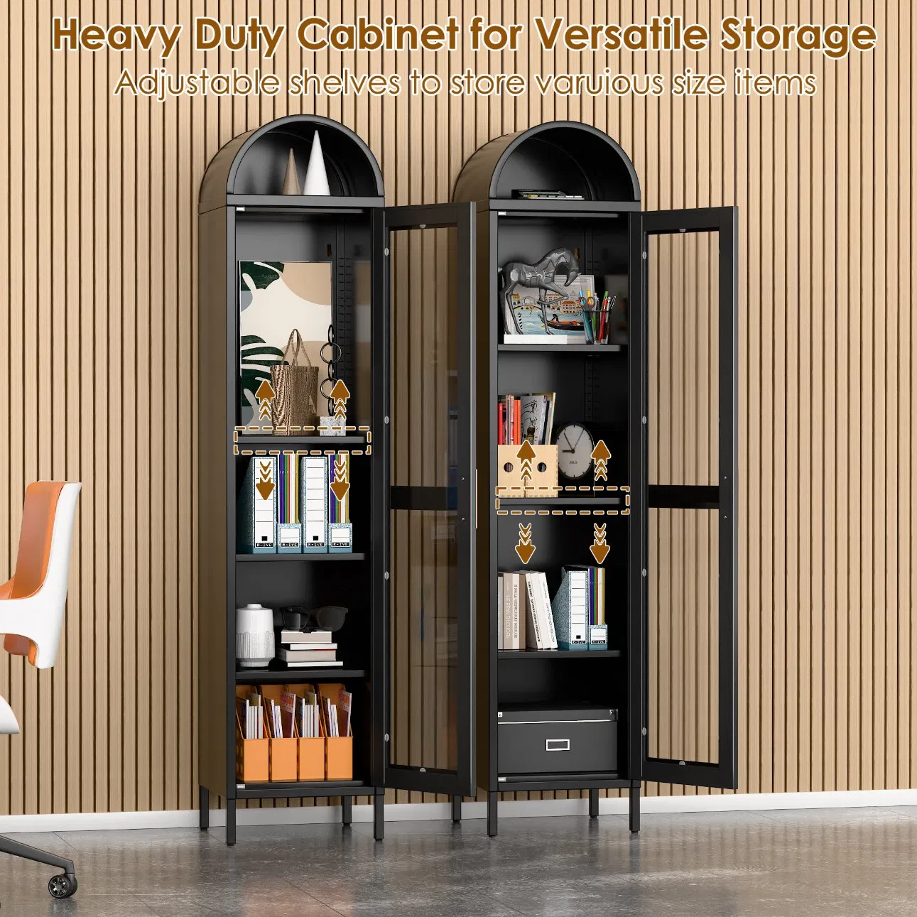 Steel Storage Sideboard Cabinet Black Bar Cabinet Glass Door Wine Display Cabinet