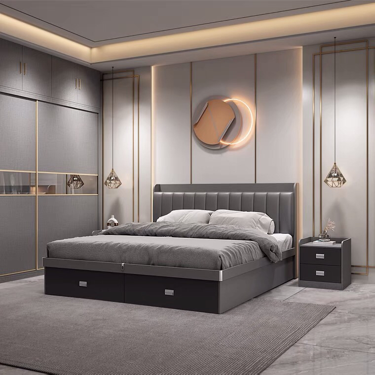 Hot Selling Modern Home Bedroom Furniture Tatami Children Kids Bed Storage Double Bed Wooden Wall Bed (UL-22NF0215)