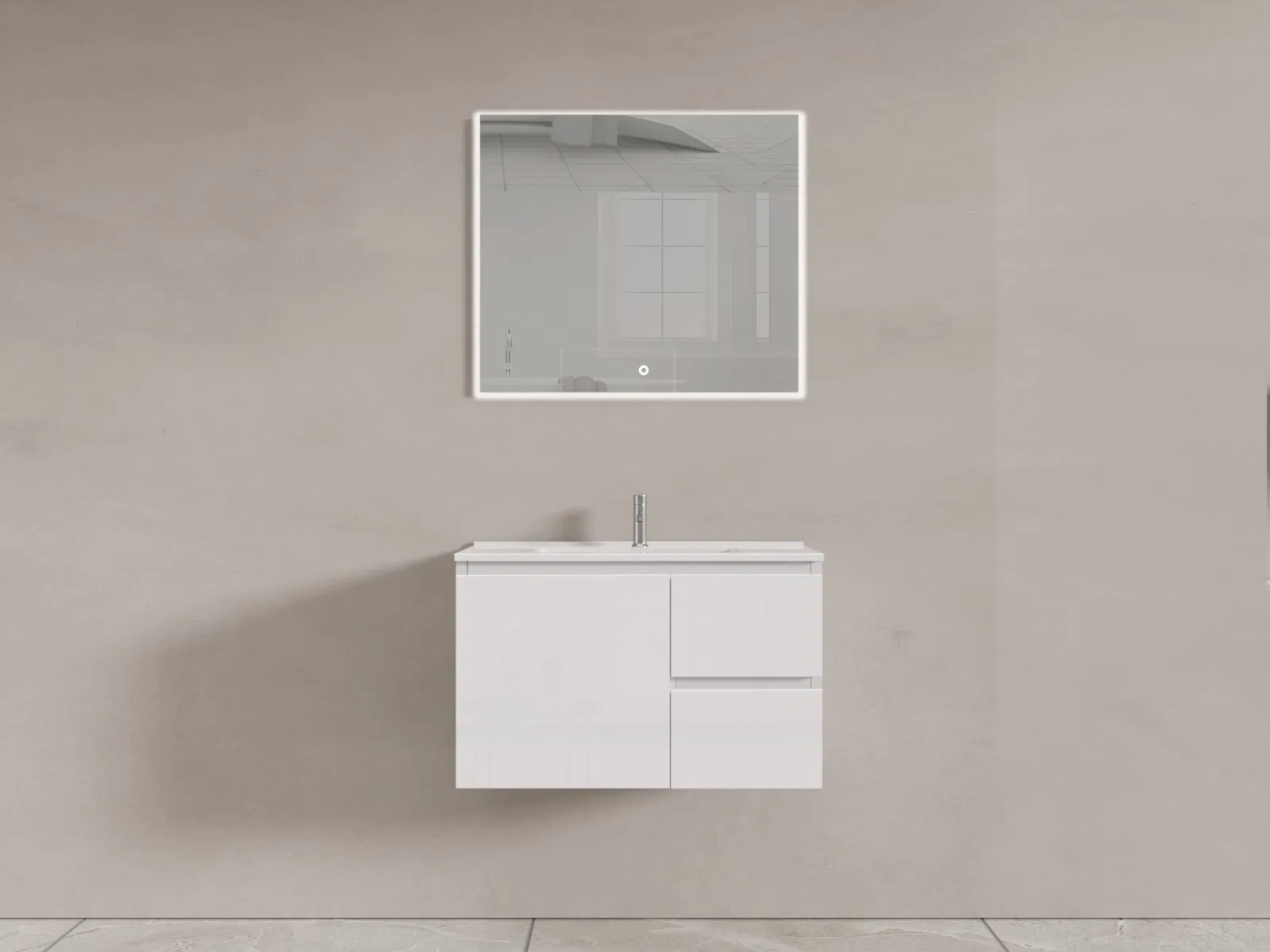 Waterproof PVC Bathroom Vanity Unit for Wall Installation Customized Basin Cabinet with Mirror