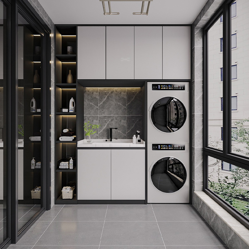 Factory High Quality Custom Style Balcony Cabinet Waterproof Laundry Room Sink Cabinet