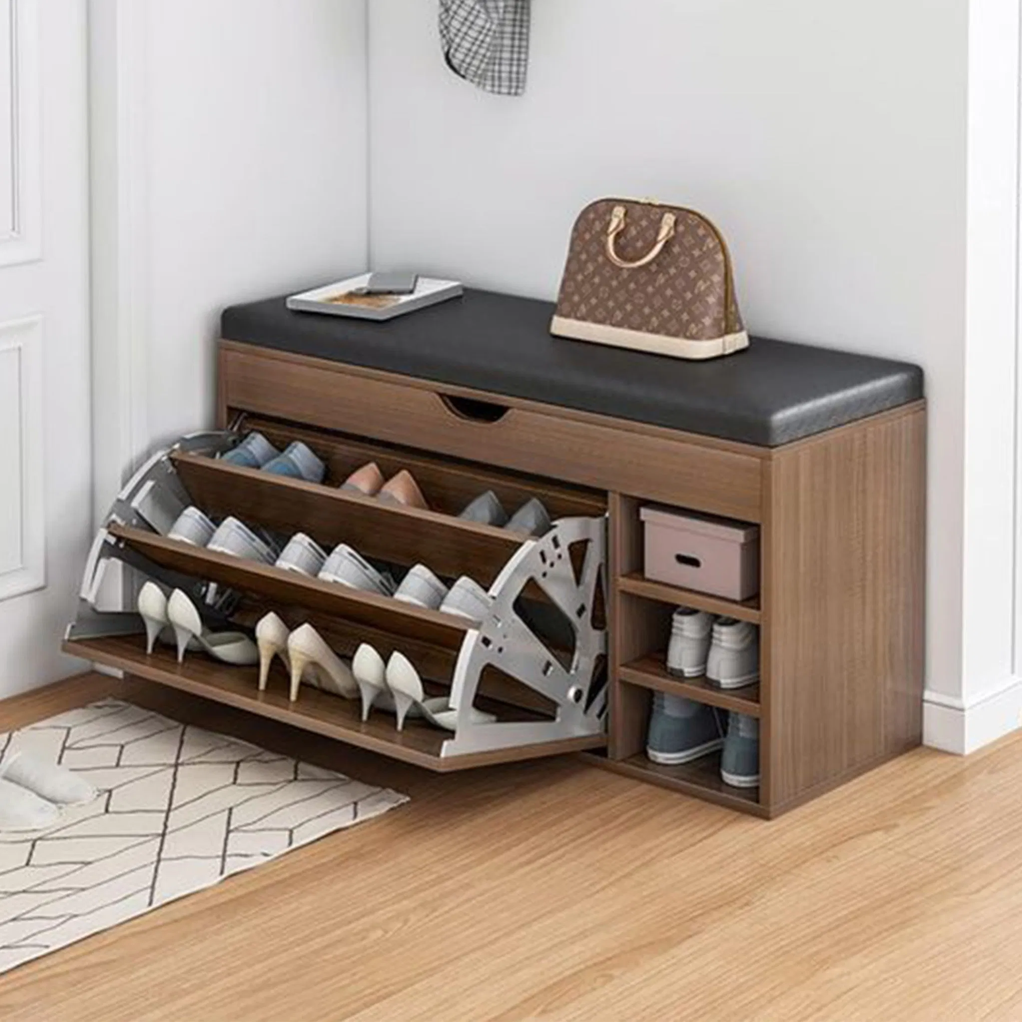 Factory Direct Sale Entryway Shoe Box Cabinet with Flip Drawers