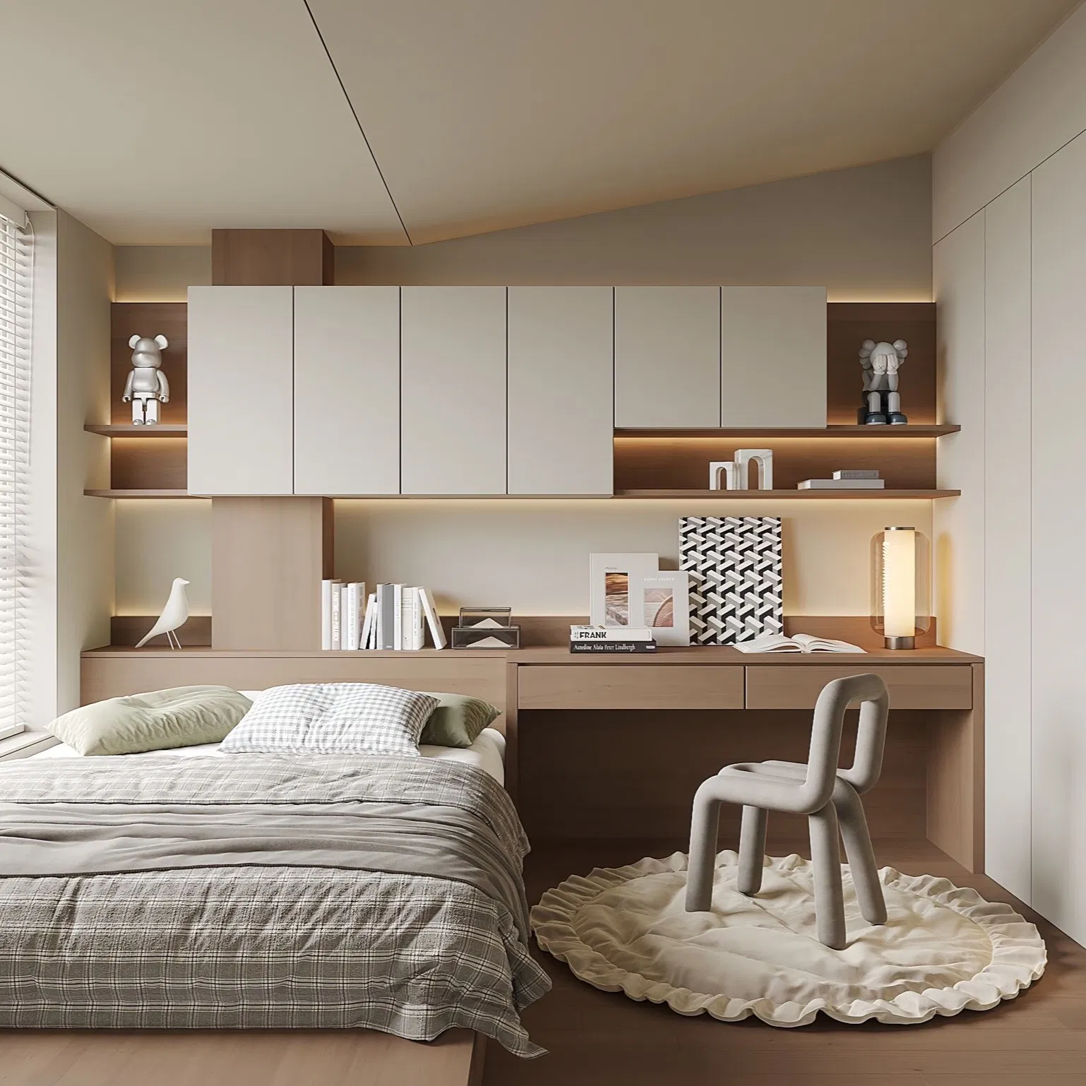 Modern Log Style, Natural Environmental Protection, Simple Design, Children's Room, Comfortable Large-Capacity Storage Space, Customized Wooden Tatami Bed