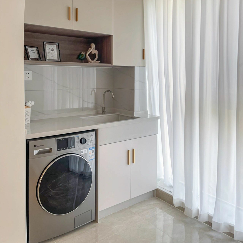 Foshan Furniture Factory Custom Laundry Room Cabinet with Hand Basin Modern Furniture Plywood Aluminum Cabinet