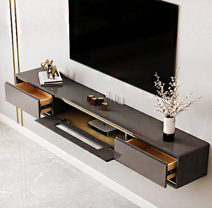 Imported Materials Stylish Television Stands TV Cabinets Export-Grade TV Cabinets Eco-Friendly TV Consoles with LED Lighting