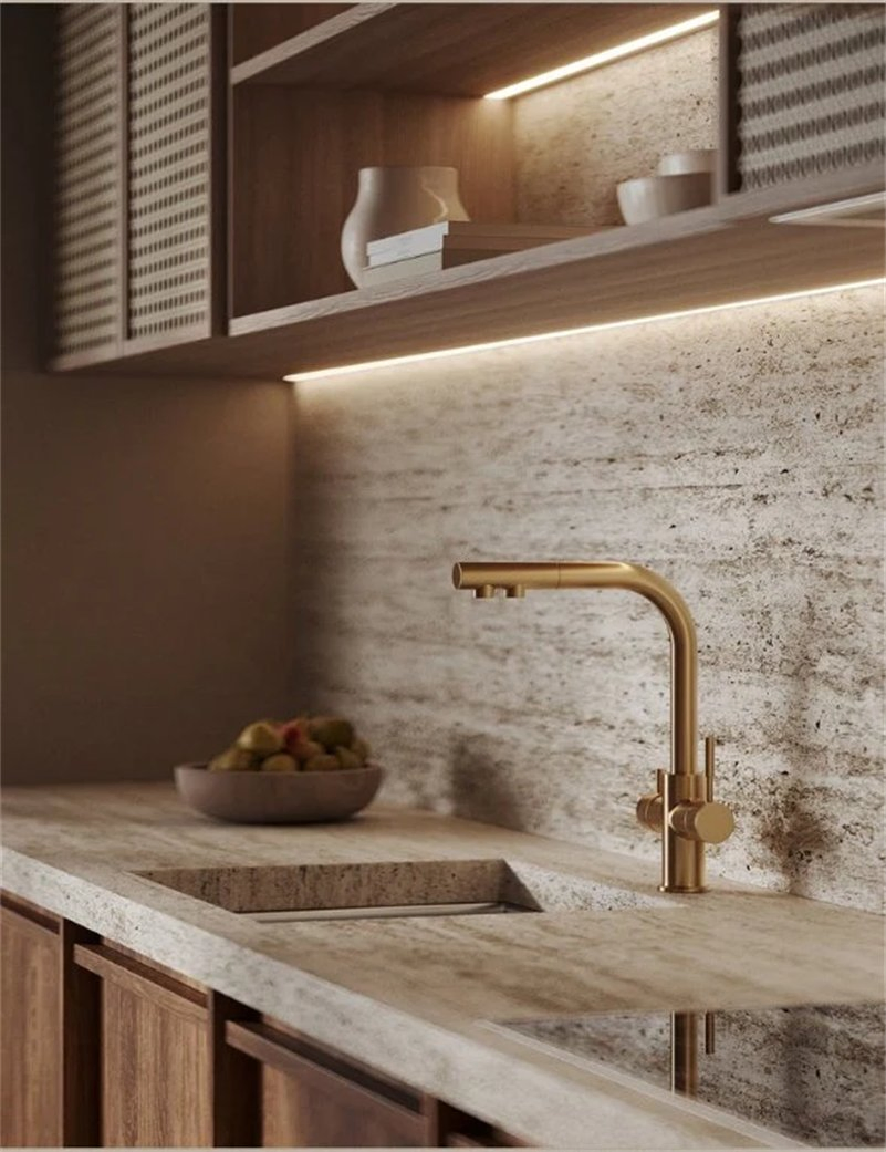 Cbmmart Antique Style Millwork Pantry Rattan Decorative Door Kitchen Cabinets with Countertop