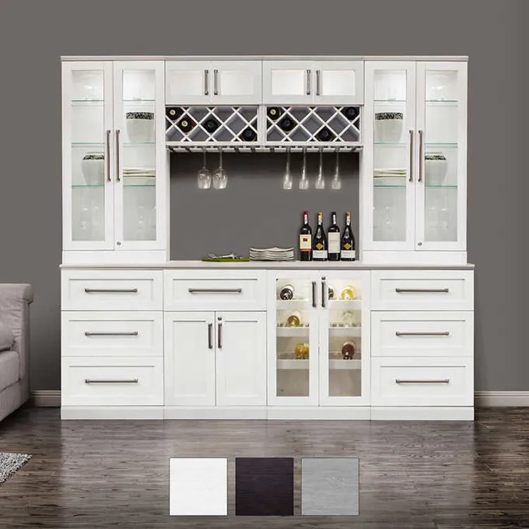 Customized Wood Wine Bar Cabinet Detail