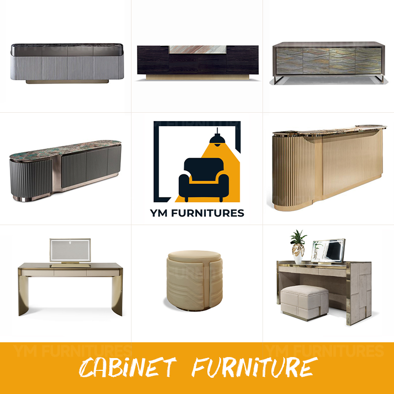 Living Room Storage Cabinet Entry Use Fabric/Leather Display Blue Side Table Sideboard