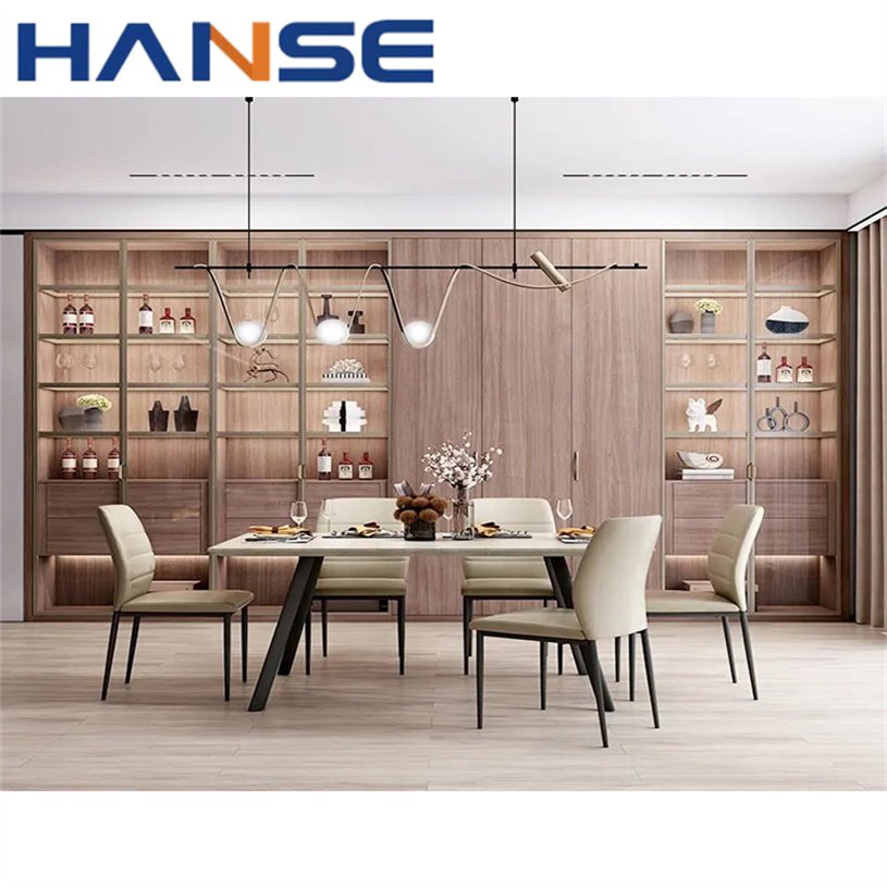 Modern Italian Nordic Wooden Wine Cabinet Design Glass Bar Living Room Furniture Wine Rack Cabinet