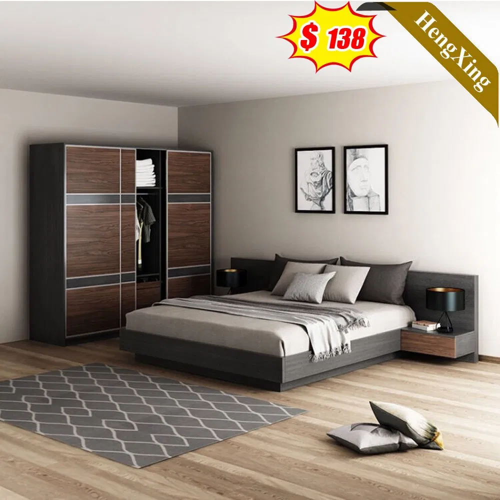 White Home Bedroom Furniture Wooden Tatami Double Single Bed Storage Wall Adult Kids Bed with Large Headboard (UL-20BC039)