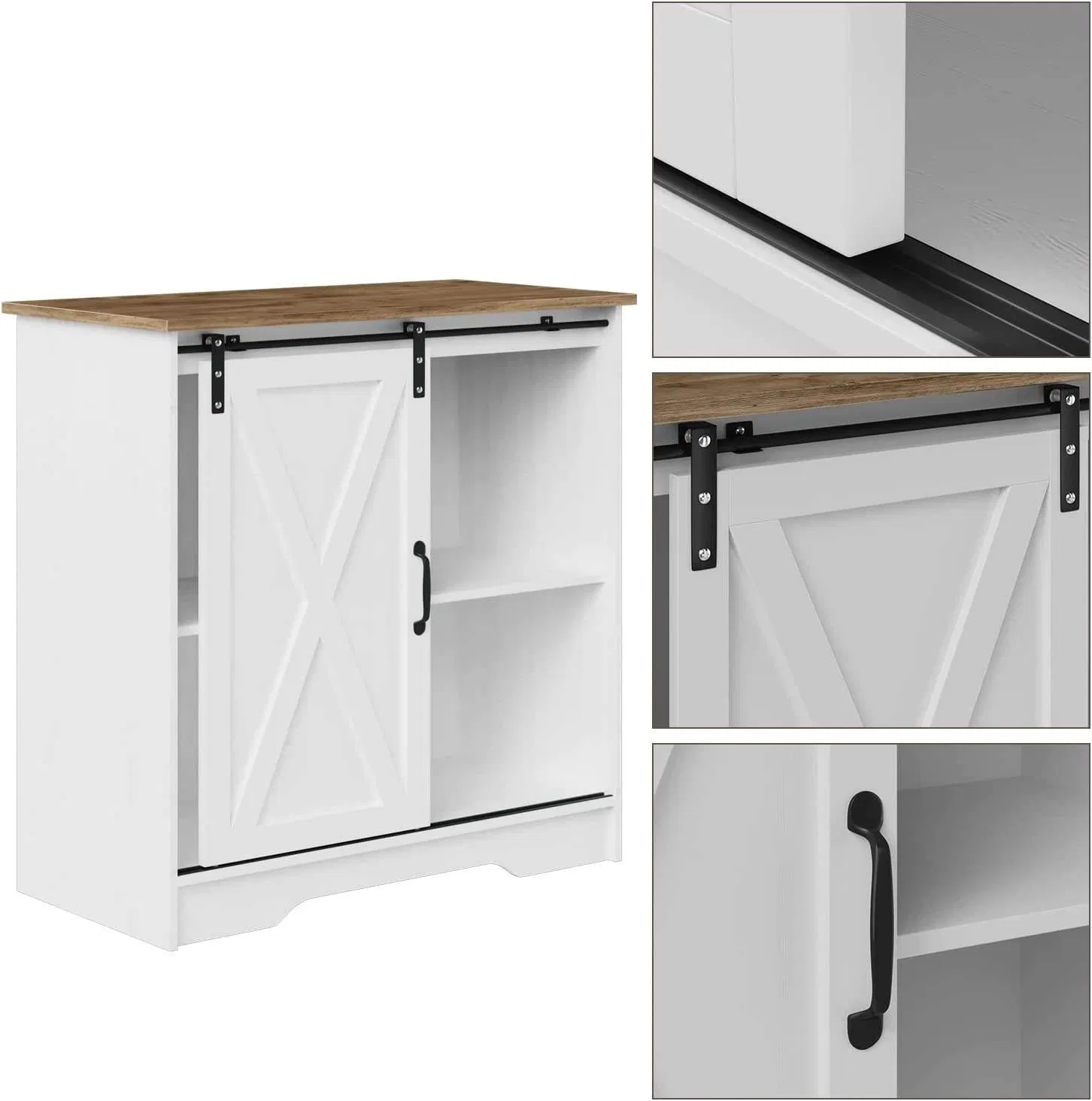 Barn Door Cabinets Dining Room Furniture Wooden Buffet Table with Storage Sideboard