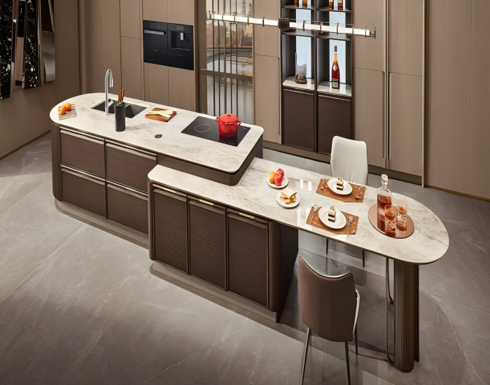 2025 Factory Price Design High-End Kitchen Cabinet Modular Modern Wood Furniture Pantry Lacquer Kitchen Cabinets