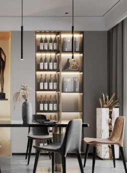 Top Grain Leather 2doors Livingroom Whisky Display Cabinet Hotel Wine Gradevin Sets