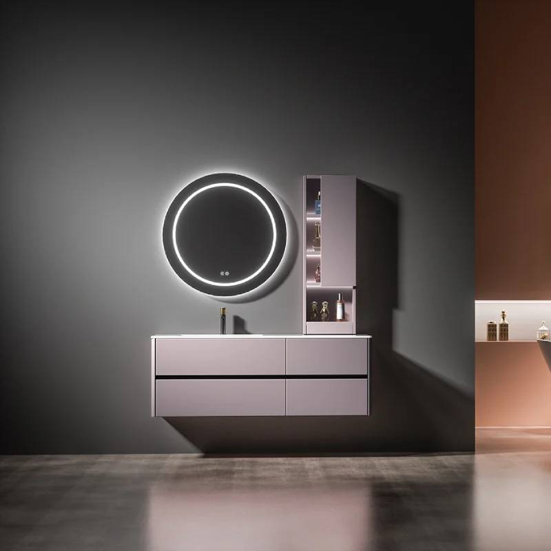 Modern Bathroom Vanity Set, Wall Mounted Bathroom Vanity, MDF Wooden Bathroom Cabinet, Bathroom Sink Cabinet, Bathroom Furniture, with Mirror