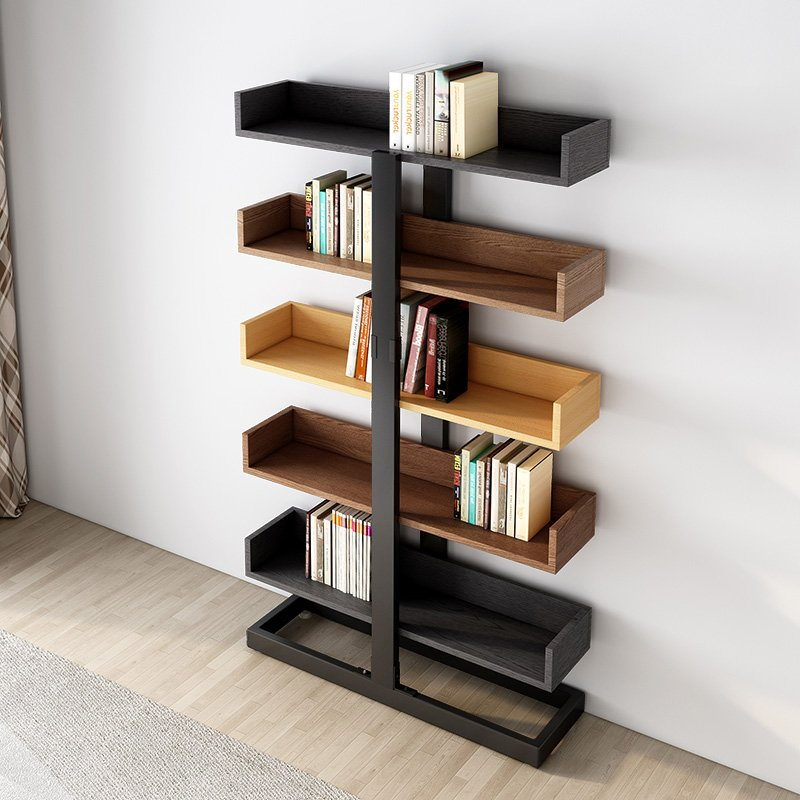 Modern Minimalist Bookshelf Nordic Style Wooden Bookcase for Bedroom Study Room