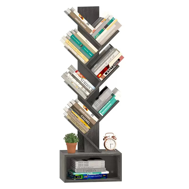 Modern Zigzag Bookcase - Stylish Space-Saving Bookshelf for Living Room/Offi